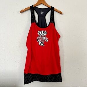 🦋 Wisconsin Badgers Colosseum Black Red Razor Back Tank Top XL